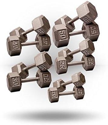 Body-Solid Cast Iron Hexagon Dumbbell, Hand Weights For Men and Women, Weight Dumbbells for Strength Training, Body Building Home Gym Training Gear