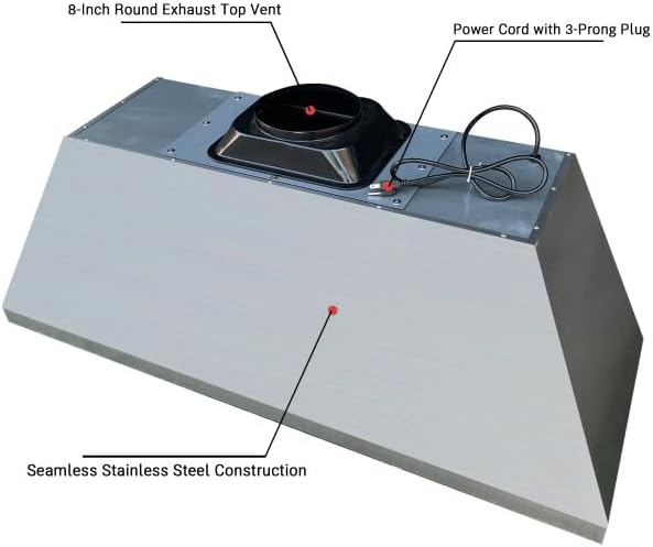 CT Copper Tailor Sloped Copper Vent Hood Wall Mount,60'' W,30''H,1260 CFM Exhaust Fan,Stainless Steel Vent,LED Light,Dishwasher-Safe Baffle Filters,VH8TR1