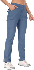 GymBrave Women's Hiking Cargo Pants Quick Dry Outdoor Camping Capris Water Resistant UPF 50 with Zipper Pockets