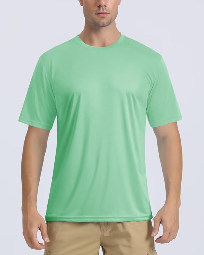 Boladeci Men's Swim Shirt Short Sleeve UPF 50+ Sun Protection SPF UV Moisture Wicking Lightweight Quick Dry Rash Guard