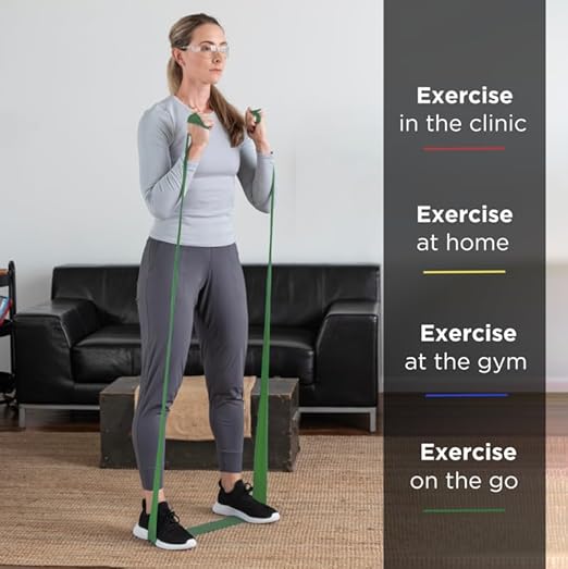 THERABAND Resistance Bands, 6 Yard Roll Professional Latex Elastic Band For Upper & Lower Body, Core Exercise, Physical Therapy, Pilates, Home Workouts, & Rehab, Green, Heavy, Level 4
