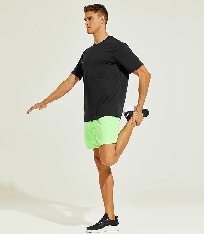 MIER Men's Quick Dry Workout Shirts Moisture Wicking Running Athletic Performance T-Shirts Recycled Polyester Top Tee