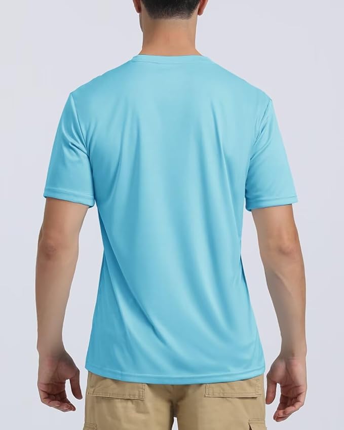 Boladeci Men's Swim Shirt Short Sleeve UPF 50+ Sun Protection SPF UV Moisture Wicking Lightweight Quick Dry Rash Guard
