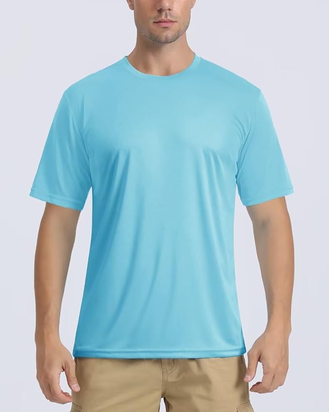 Boladeci Men's Swim Shirt Short Sleeve UPF 50+ Sun Protection SPF UV Moisture Wicking Lightweight Quick Dry Rash Guard