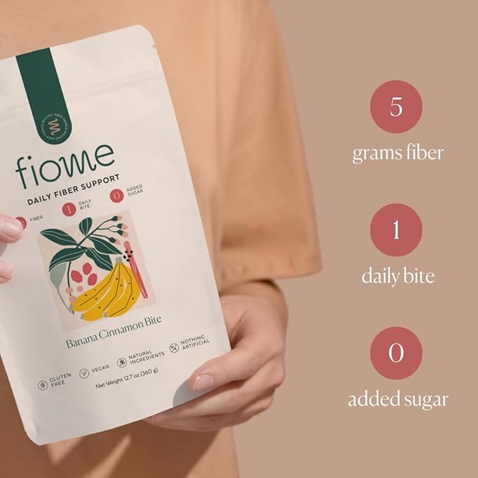 Fiber Supplement - 5g Daily Fiber Bite - Supports Regularity, Digestion and Gut Health - All Natural Ingredients, Banana Cinnamon Flavor, 30 Servings