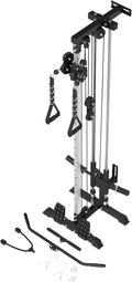 ER KANG Wall Mount Cable Station, Cable Crossover Machine with 18 Positions Dual Pulley System for Home Gym Fitness Equipment