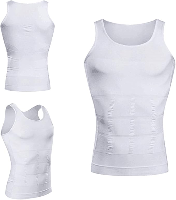 GKVK Mens Slimming Body Shaper Vest Shirt Abs Abdomen Slim