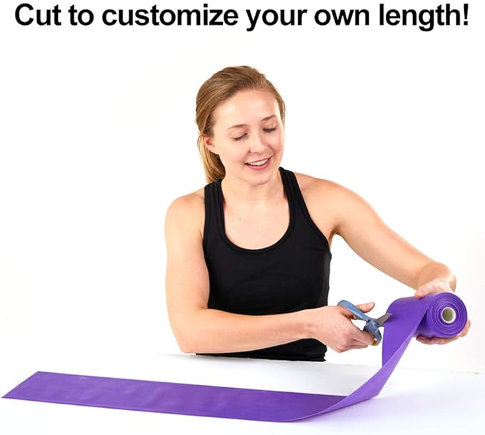 Resistance Band for Working Out - 8,16,24 Yard Resistance Bands Bulk Rolls - 10 Strengths in Light Medium and Heavy Exercise Bands - Latex Free Workout Bands Including iPhone App and e-Book