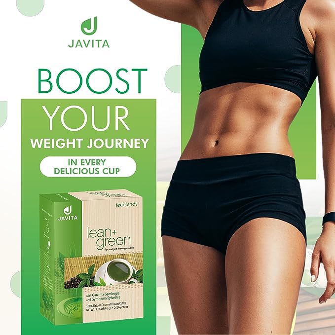 Lean + Green, Premium, 100% Japanese Matcha Green Tea, Garcinia Cambogia (as Super Citrimax) & Gymnema Sylvestre, for Weight Management, Appetite Control 24 ct - 1 Box, Javita