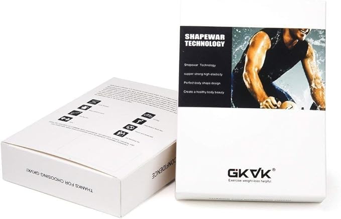 GKVK Mens Slimming Body Shaper Vest Shirt Abs Abdomen Slim