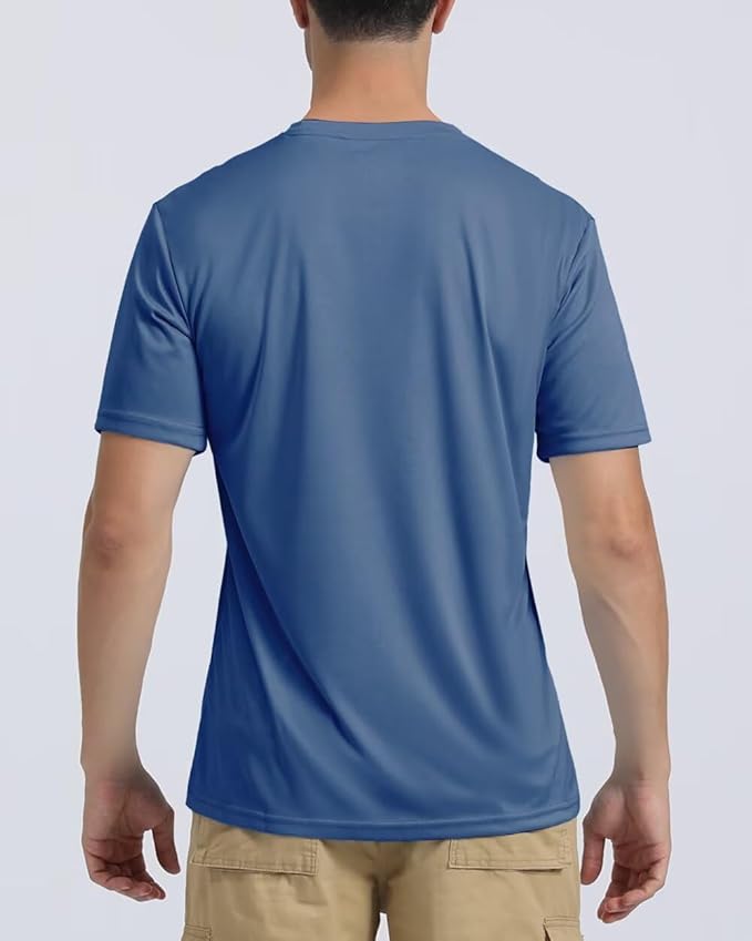 Boladeci Men's Swim Shirt Short Sleeve UPF 50+ Sun Protection SPF UV Moisture Wicking Lightweight Quick Dry Rash Guard
