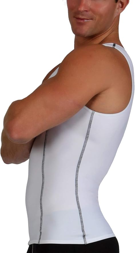 Insta Slim -Made in USA- Compression Tank-Top Shapewear for Men. Tummy Control Slimming Body-Shaper for Belly & Back Support