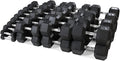 WF Athletic Supply Rubber Coated Hex Dumbbell Set, Multiple Choices Available - Dumbbells with Rack Stand and Mat, or Dumbbells Only (200/550/1200/2100/3000 LB)