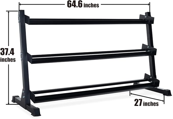 WF Athletic Supply Rubber Coated Hex Dumbbell Set, Multiple Choices Available - Dumbbells with Rack Stand and Mat, or Dumbbells Only (200/550/1200/2100/3000 LB)