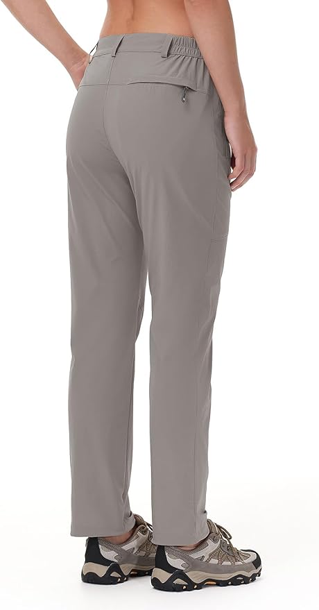 TBMPOY Women's Lightweight Hiking Pants Water Resistant Quick Dry Travel Work Outdoor Fishing Pants Zipper Pockets