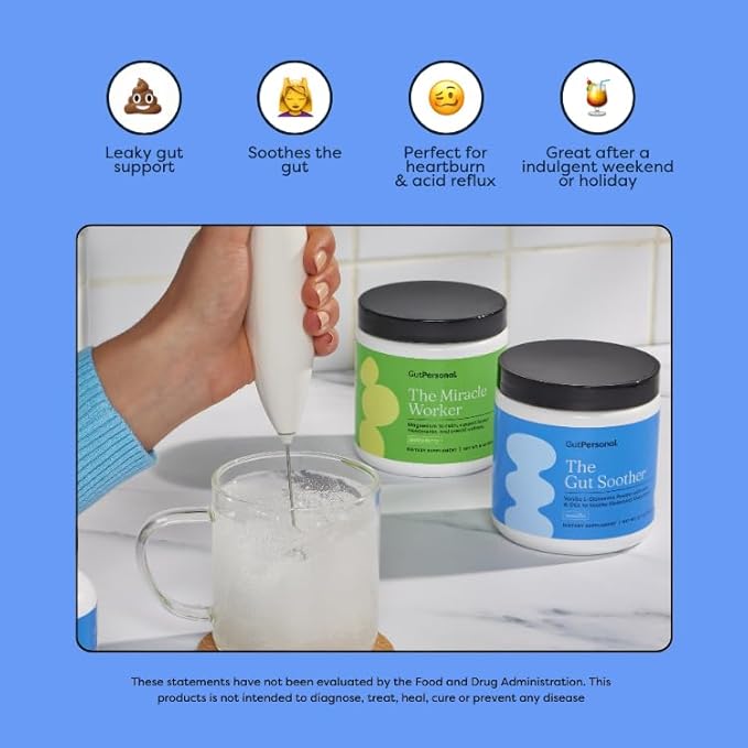 The Gut Soother L-Glutamine Powder Supplement: Restore Gut Lining, Soothe Digestive Discomfort While Promoting Overall Gut Health, 30 Servings (Vanilla)
