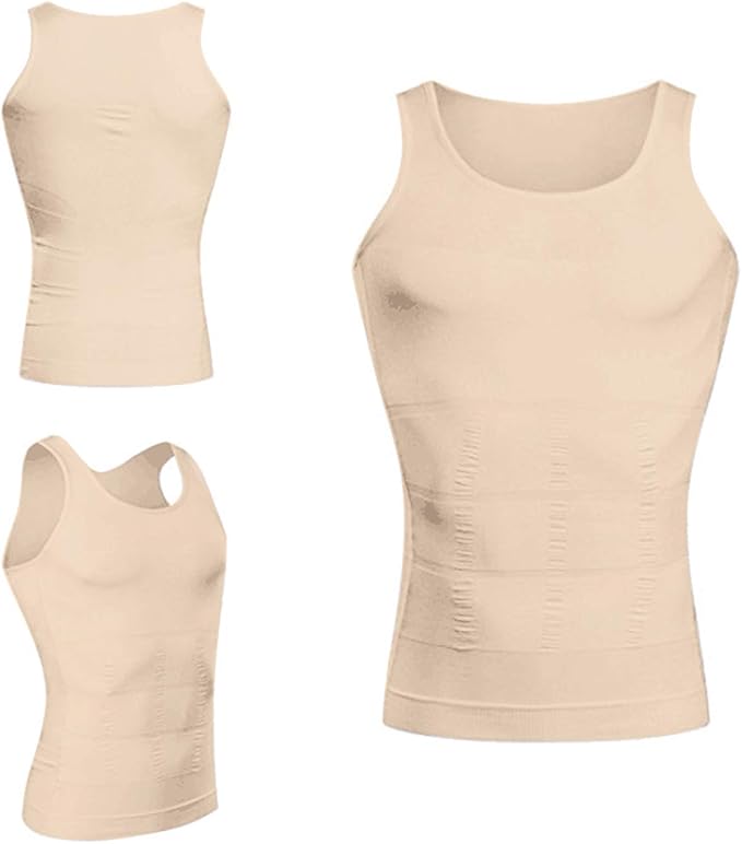 GKVK Mens Slimming Body Shaper Vest Shirt Abs Abdomen Slim