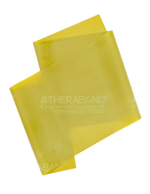 THERABAND Professional Latex Resistance Bands, Individual 6 Ft Elastic Band for Upper & Lower Body Exercise, Physical Therapy, Pilates, At-Home Workouts, 6 Foot Band, Yellow, Thin, Level 2