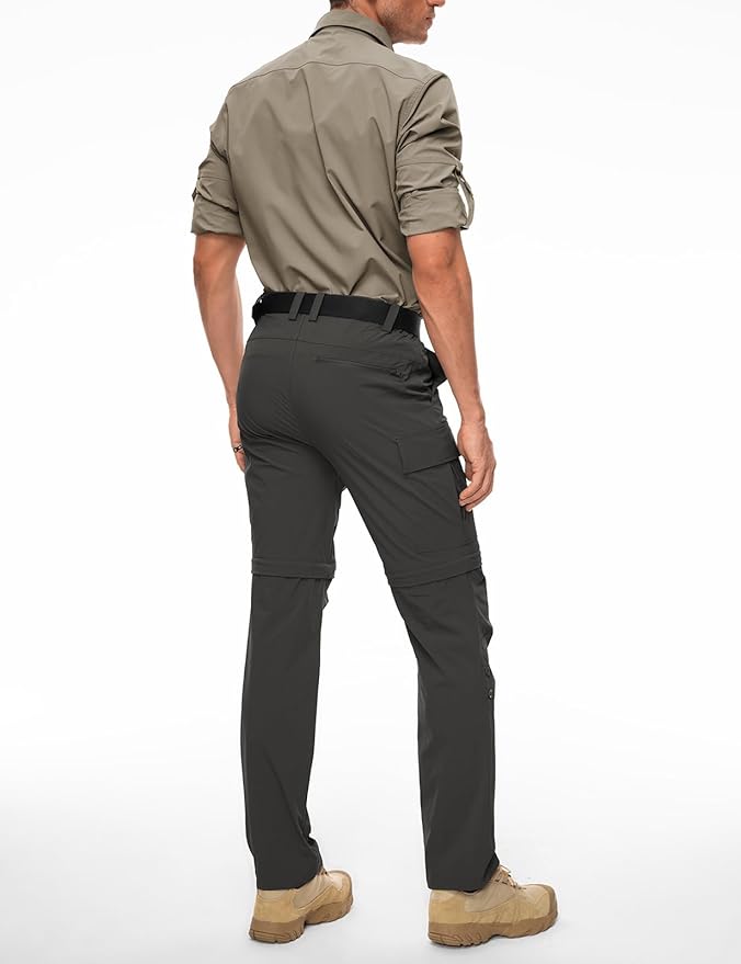 Wespornow Men's-Convertible-Hiking-Pants Quick Dry Lightweight Zip Off Breathable Cargo Pants for Outdoor, Fishing, Safari