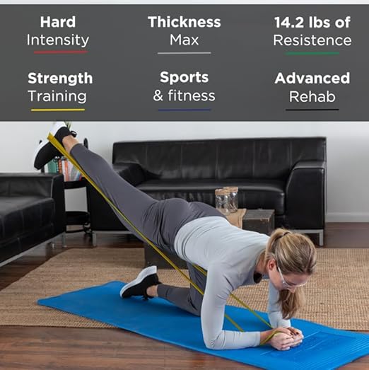 THERABAND Resistance Bands, 6 Yard Roll Professional Latex Elastic Band For Upper Body, Lower Body, & Core Exercise, Physical Therapy, Pilates, At-Home Workouts, & Rehab, Gold, Max, Level 8