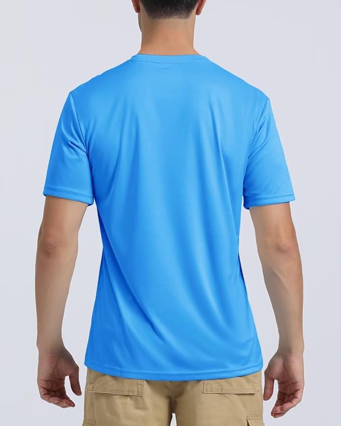 Boladeci Men's Swim Shirt Short Sleeve UPF 50+ Sun Protection SPF UV Moisture Wicking Lightweight Quick Dry Rash Guard