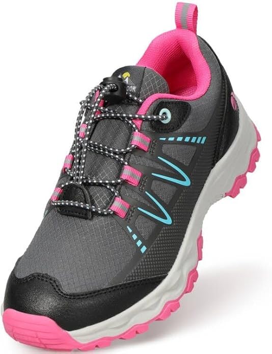 UOVO Boys Girls Hiking Shoes Kids Waterproof Running Trail Fashion Sneakers Breathable Lightweight Non-Slip Outdoor Walking Sports Shoe(Little/Big Kids)