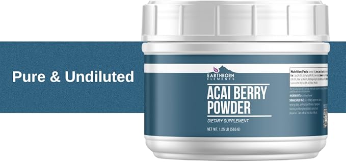 Earthborn Elements Acai Berry Powder, 1.25 lb, Superfood, Smoothies & Shakes