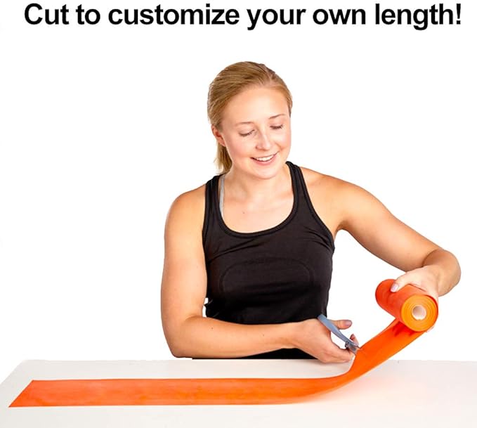 Resistance Band for Working Out - 8,16,24 Yard Resistance Bands Bulk Rolls - 10 Strengths in Light Medium and Heavy Exercise Bands - Latex Free Workout Bands Including iPhone App and e-Book
