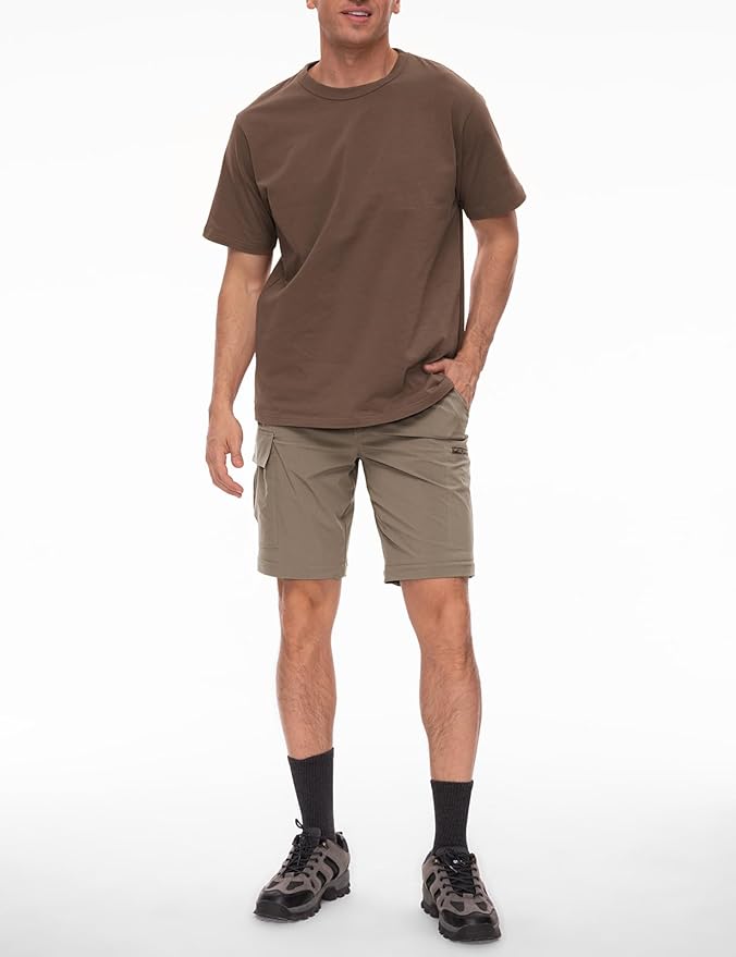 Wespornow Men's-Convertible-Hiking-Pants Quick Dry Lightweight Zip Off Breathable Cargo Pants for Outdoor, Fishing, Safari