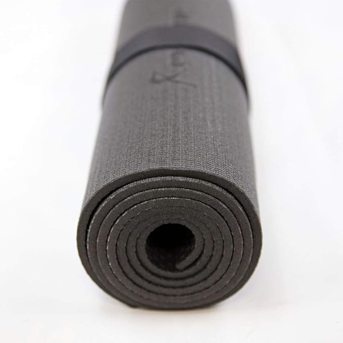 RevTime Extra Large Exercise Mat 7 x 5 feet (84" x 60" x 1/4") 6 mm Thick & High Density Mat for Home Cardio and Yoga Workouts, Durable Gym Floor Mat, Black