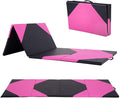 Gymnastics Tumbling Mats Portable Gymnastics Mat Foldable Tumbling Mat 2'x6'/4'x8' PU Leather Exercise Mat Yoga Mat with Carrying Handles for home Workout outdoor Yoga Gymnastics