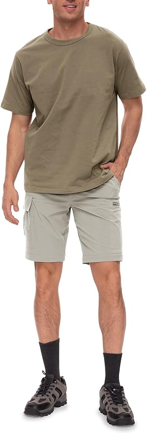 Wespornow Men's-Convertible-Hiking-Pants Quick Dry Lightweight Zip Off Breathable Cargo Pants for Outdoor, Fishing, Safari