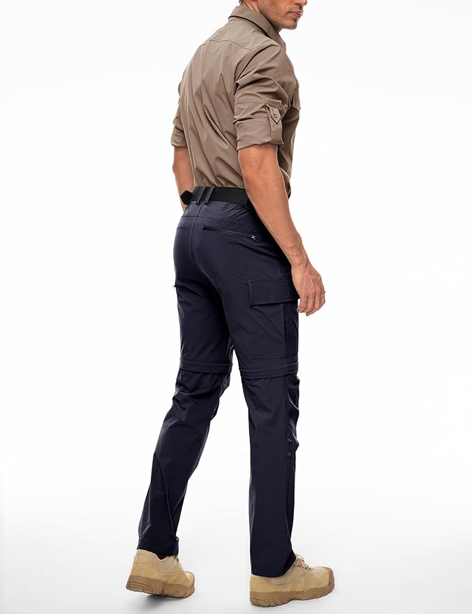 Wespornow Men's-Convertible-Hiking-Pants Quick Dry Lightweight Zip Off Breathable Cargo Pants for Outdoor, Fishing, Safari