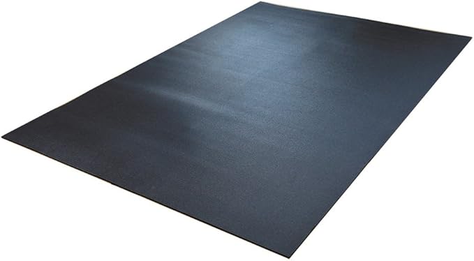 RevTime Extra Large Exercise Mat 7 x 5 feet (84" x 60" x 1/4") 6 mm Thick & High Density Mat for Home Cardio and Yoga Workouts, Durable Gym Floor Mat, Black