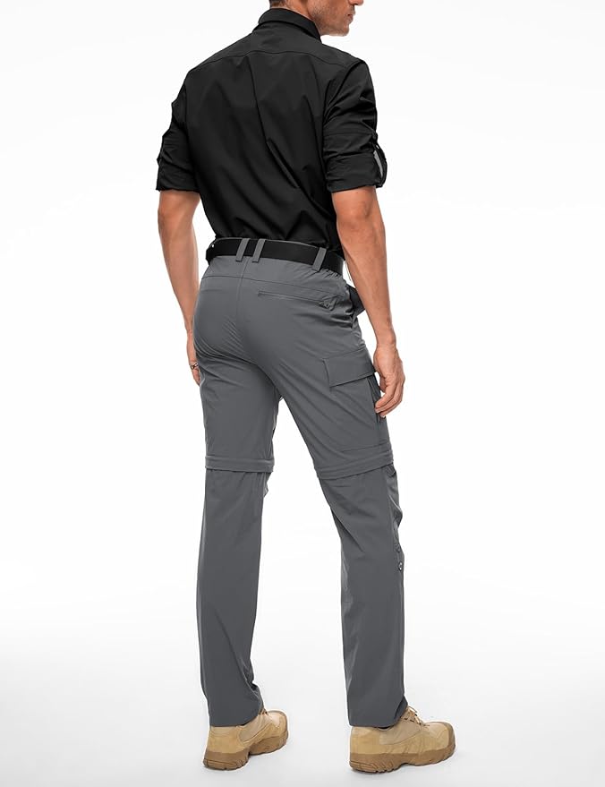Wespornow Men's-Convertible-Hiking-Pants Quick Dry Lightweight Zip Off Breathable Cargo Pants for Outdoor, Fishing, Safari