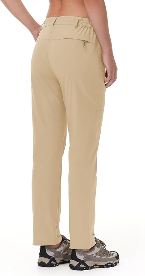 TBMPOY Women's Lightweight Hiking Pants Water Resistant Quick Dry Travel Work Outdoor Fishing Pants Zipper Pockets