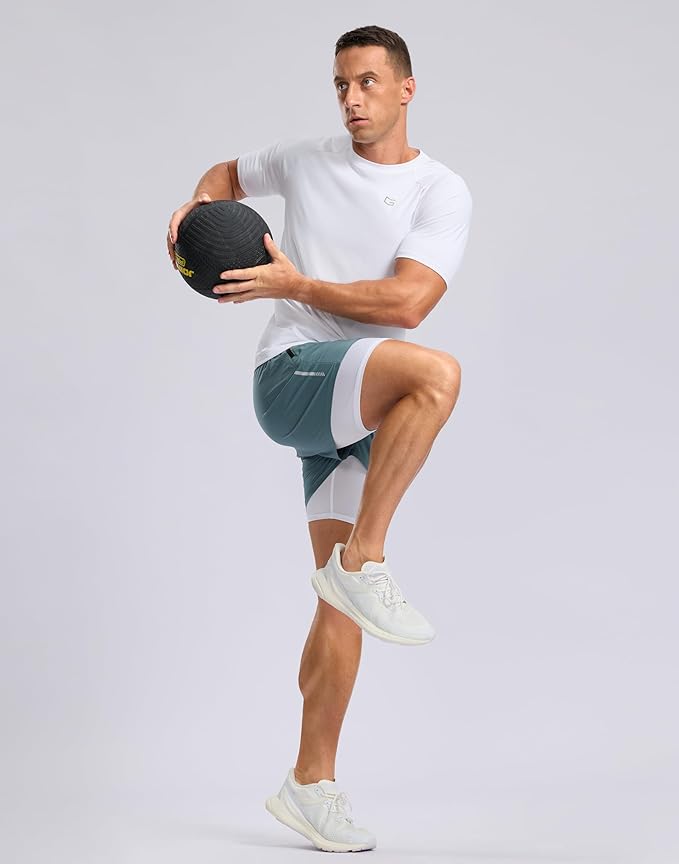 G Gradual Men's Workout Athletic T-Shirts Moisture Wicking Cooling Running Shirts Short Sleeve Performance Tee for Gym Tennis