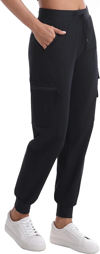 Women's Hiking Pants with Pockets - Travel Lounge Outdoor Quick Drying Lightweight Water Resistant Joggers