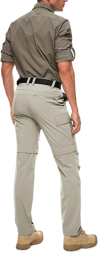 Wespornow Men's-Convertible-Hiking-Pants Quick Dry Lightweight Zip Off Breathable Cargo Pants for Outdoor, Fishing, Safari