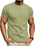 LOGEEYAR Men's Athletic Washed T-Shirts Basic Crew Neck Tees Tops Causal Distressed Cotton T Shirts for Men