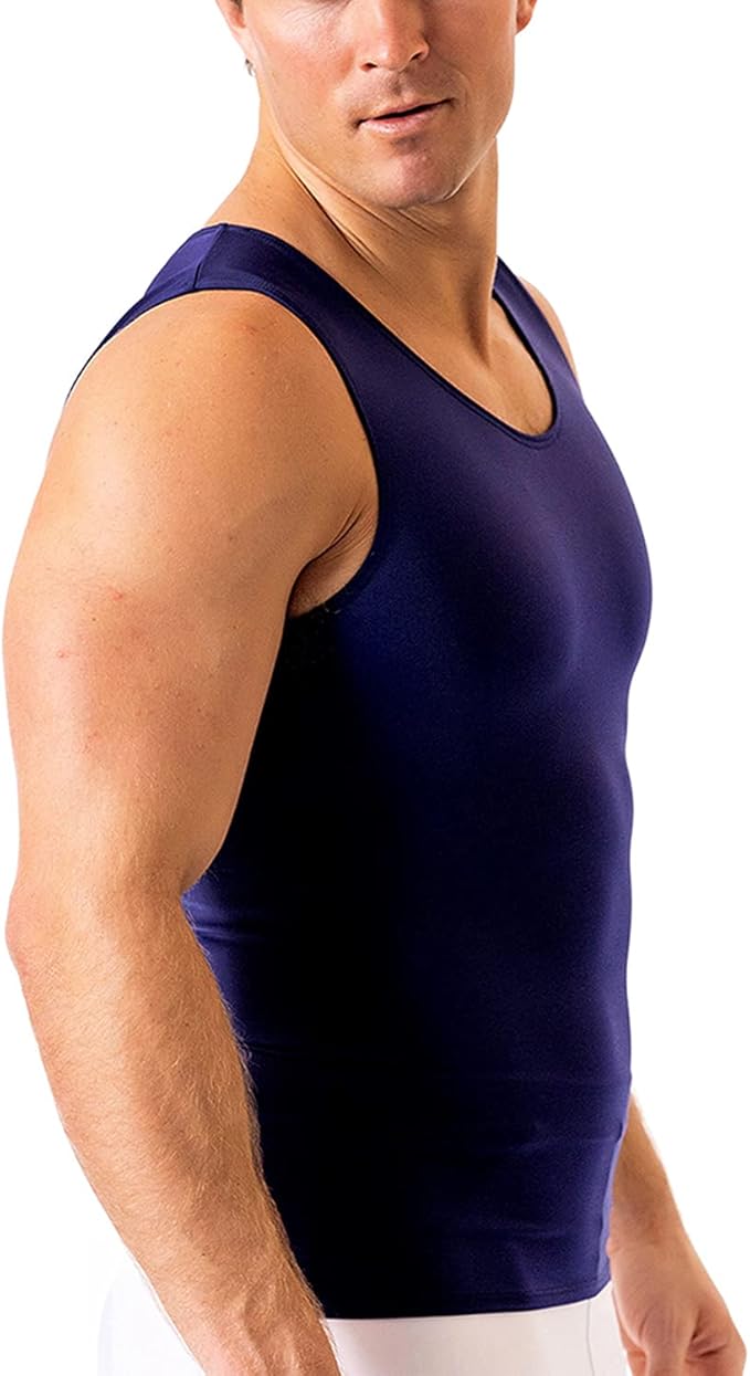 Insta Slim -Made in USA- Compression Tank-Top Shapewear for Men. Tummy Control Slimming Body-Shaper for Belly & Back Support