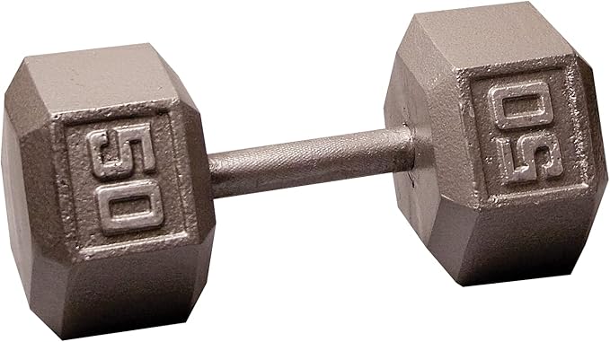Body-Solid Cast Iron Hexagon Dumbbell, Hand Weights For Men and Women, Weight Dumbbells for Strength Training, Body Building Home Gym Training Gear