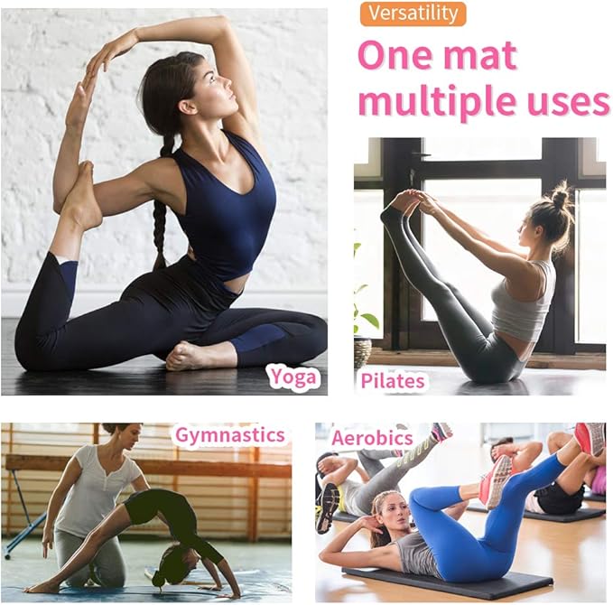 Gymnastics Tumbling Mats Portable Gymnastics Mat Foldable Tumbling Mat 2'x6'/4'x8' PU Leather Exercise Mat Yoga Mat with Carrying Handles for home Workout outdoor Yoga Gymnastics