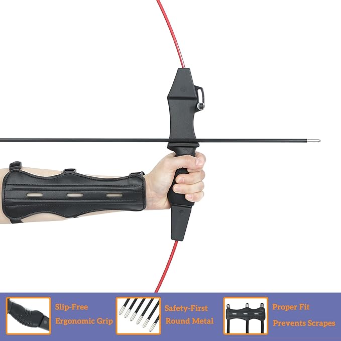 40" Youth Bow and Arrow Set for Kids 8-12 & Teens - Ambidextrous Recurve Archery Gear with Safety Arrows - Toys for Ages 8-13, Backyard Games Gift for Beginner Archers