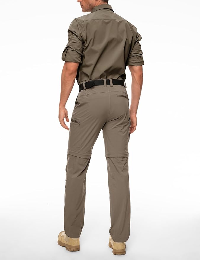 Wespornow Men's-Convertible-Hiking-Pants Quick Dry Lightweight Zip Off Breathable Cargo Pants for Outdoor, Fishing, Safari
