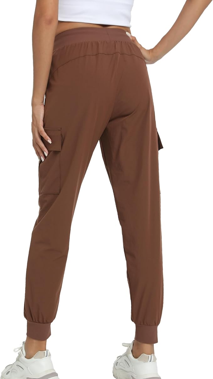Kcutteyg Womens Water Resistant Hiking Pants with Pockets Quick Dry Soft Athletic Workout Joggers Pants for Camping Travel