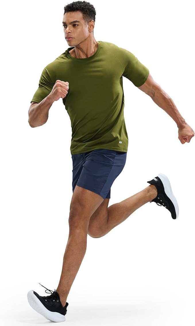 MIER Men's Dry Fit Workout T-Shirts Athletic Running Tee Short Sleeve Crew Neck Gym Tops, Polyester, Moisture Wicking