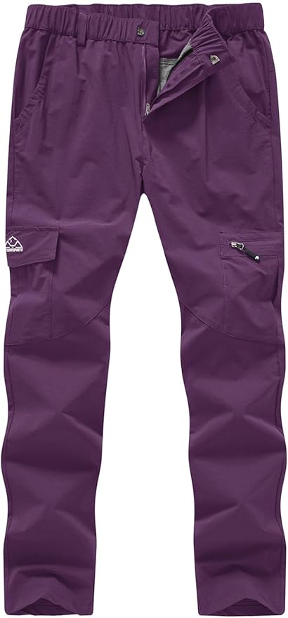 YSENTO Women's Hiking Pants Lightweight Stretch Quick Drying UPF 50 Camping Travel Work Cargo Pants 6 Pockets
