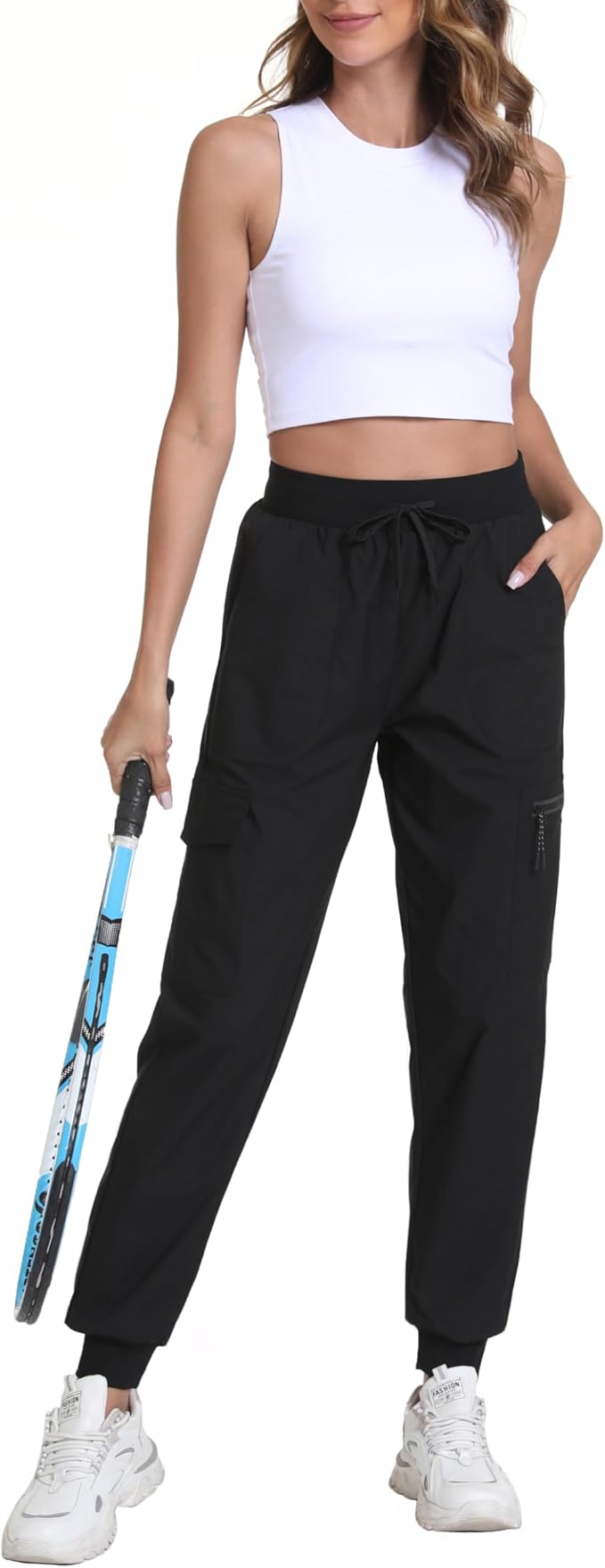 Women's Lightweight Cargo Pants with Pockets Stretchy Quick Dry Hiking Pants for Travel Casual Outdoor