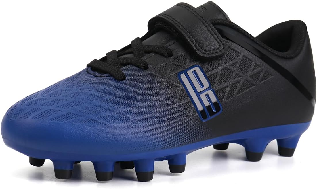 brooman Kids Firm Ground Soccer Cleats Boys Girls Athletic Outdoor Football Shoes